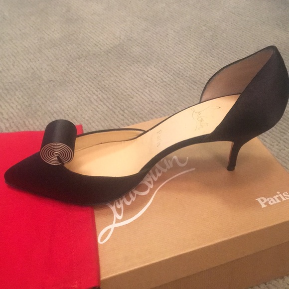 Christian Louboutin Shoes - Christian Louboutin Black Satin heels NIB